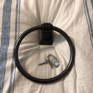 Brushed  bronze hand towel holder